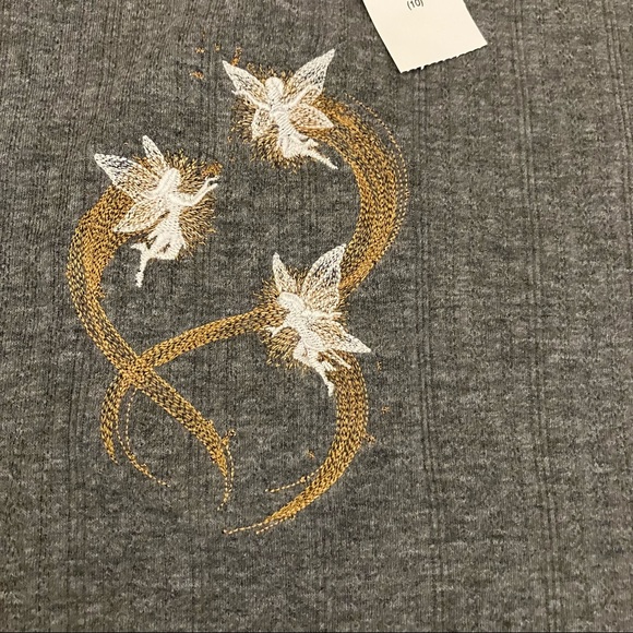 GAP Other - Last Price drop! OOAK Fairyland Trio embroidered Gap Pointelle t-shirt